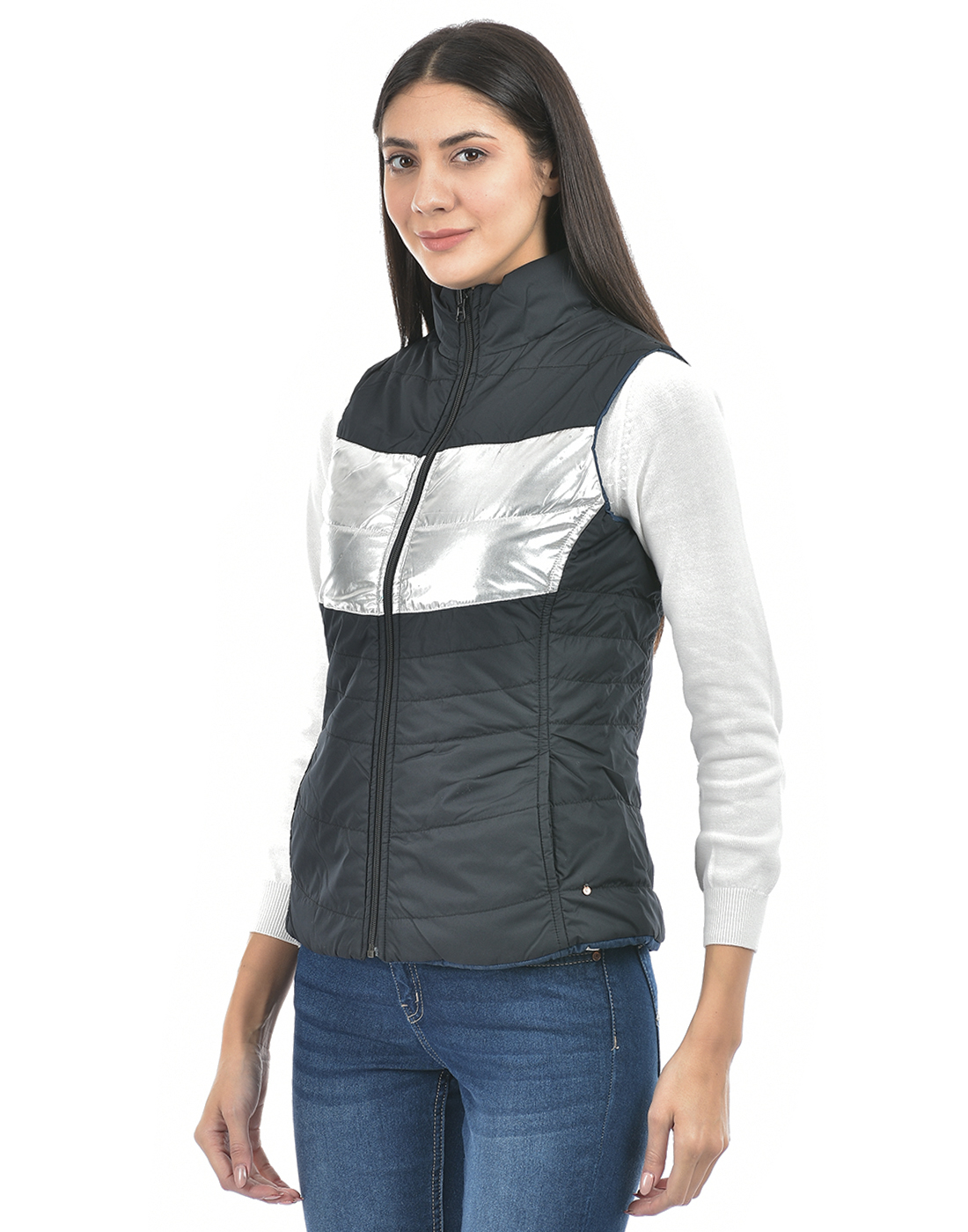 Numero Uno Women Color Block Blue Jacket